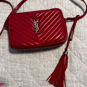 Saint Laurent Red Matelasse Camera Bag